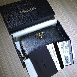 Prada 6-Key Zip Wallet/Case NWT Portachiavi Ganci